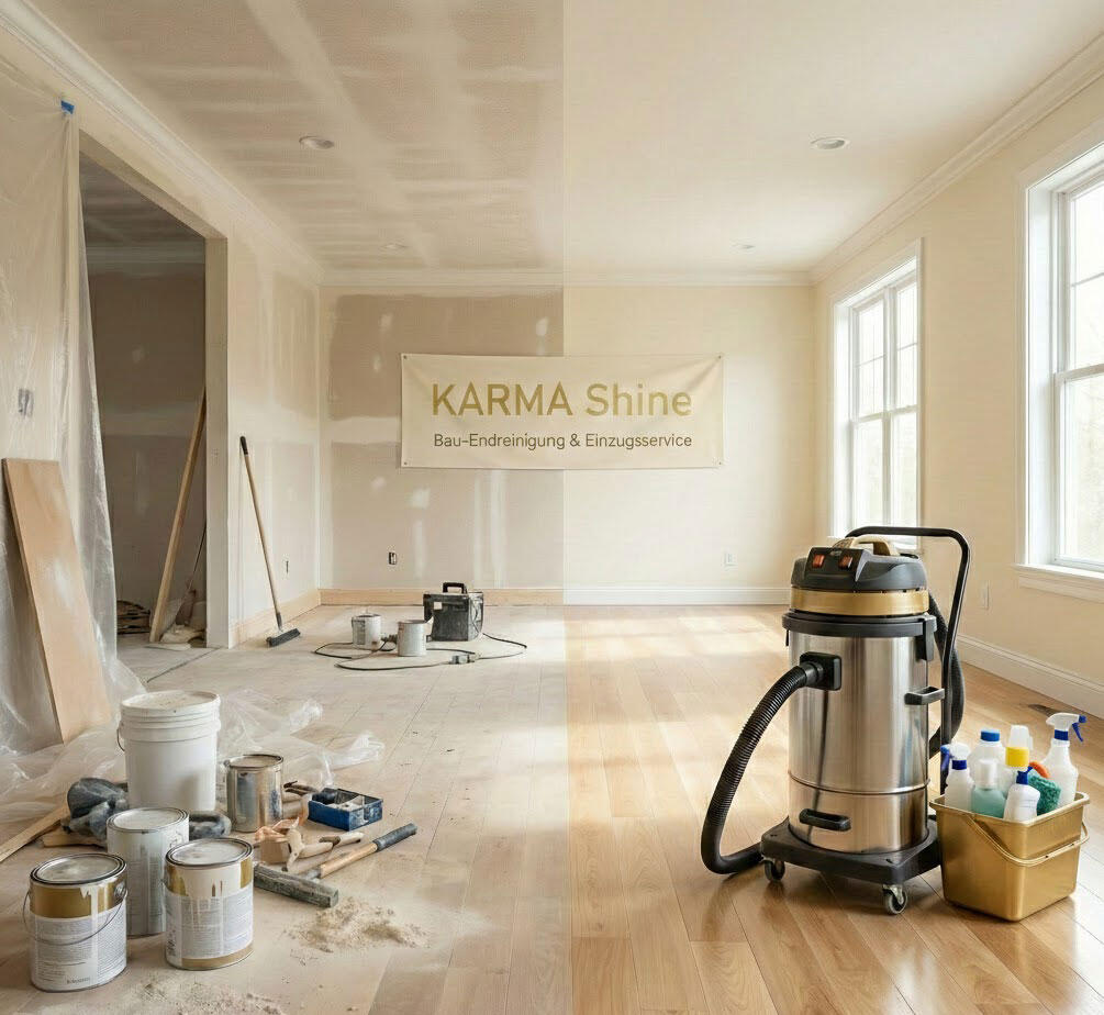 Bauendreinigung und Baustellenreinigung in Görlitz – KARMA SHINE Vorher-Nachher-Vergleich: Professionelle Bauendreinigung und Einzugsservice in Görlitz – vom Rohbau zum sauberen Zuhause